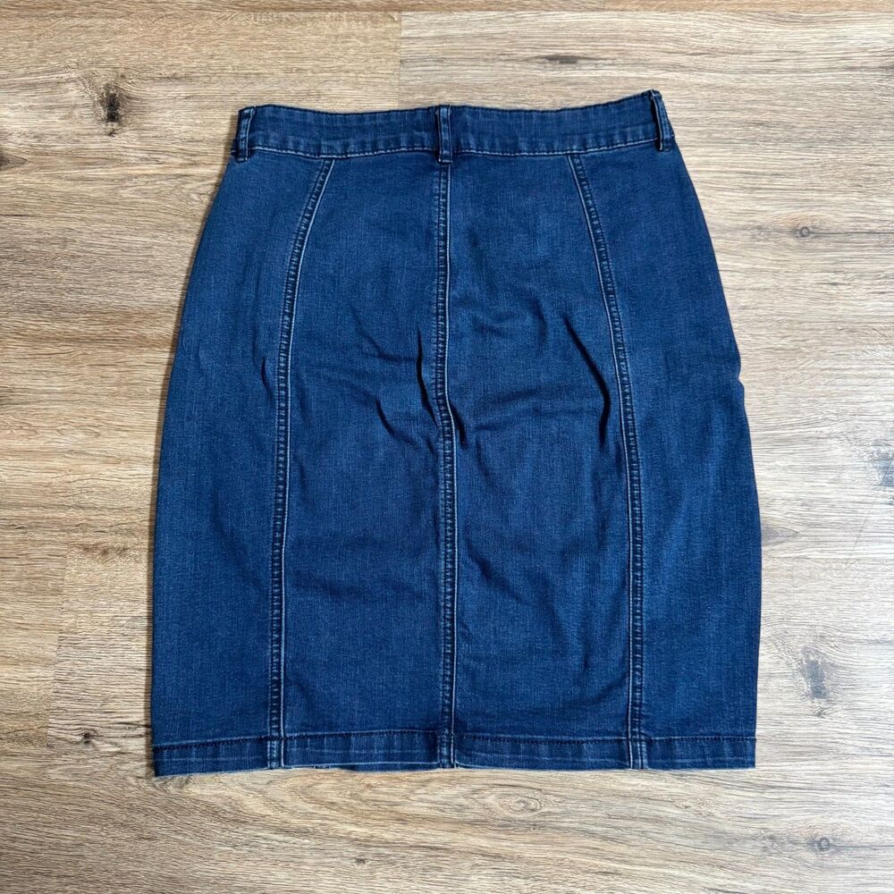 Bebe denim skirt lace-up side panels Size 27 - Picture 2 of 5